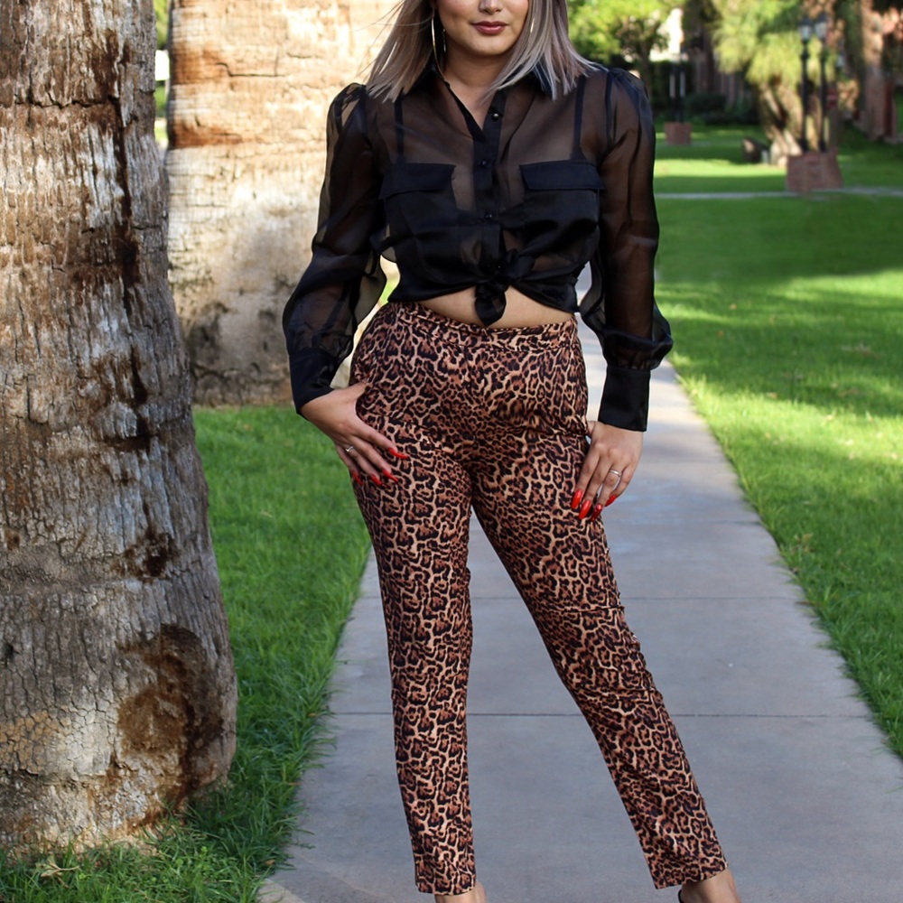 Cheetah Print Pant Set